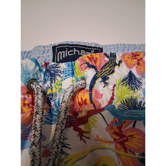 Michael's Swim Trunks Mens Large Colorful Pink Blue Yellow Mesh Lining Size 4X - Picture 3 of 6